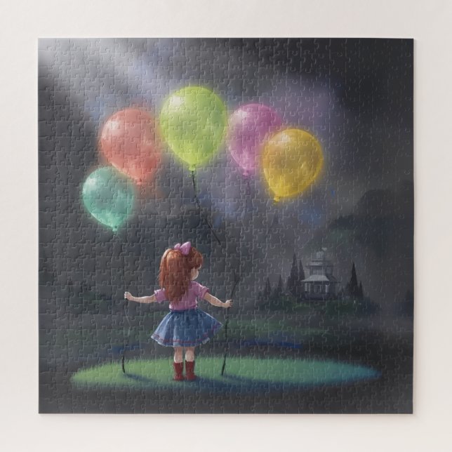 Cute Little Girl with Balloons Jigsaw Puzzle (Vertical)