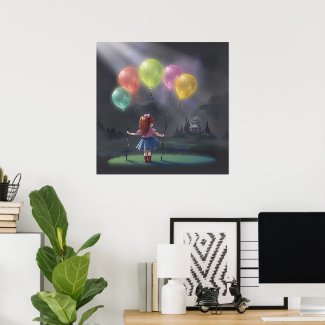 Cute Little Girl with Balloons