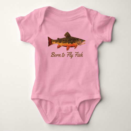 Cute Little Girls Born to Fly Fish Baby Bodysuit