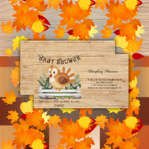 Cute Little Gobble Turkey Baby Shower Enclosure Card