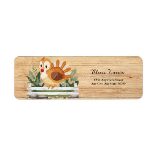 Cute Little Gobble Turkey Baby Shower Label