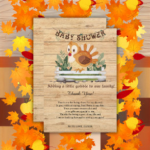 Cute Little Gobble Turkey Baby Shower Thank You Card