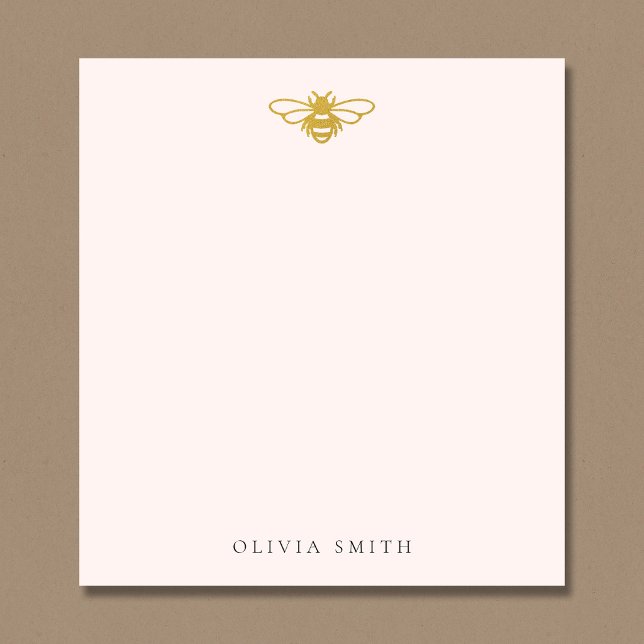 Cute Little Gold Bee Personalized Notepad (Creator Uploaded)