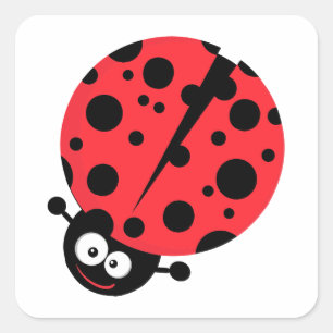 cute little goofy ladybug with lots of spots square sticker