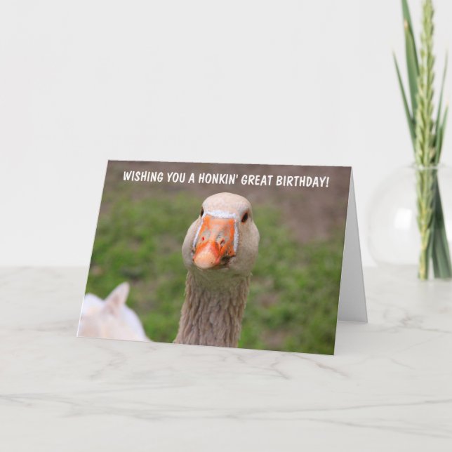 Cute Little Goose Birthday Card (Front)