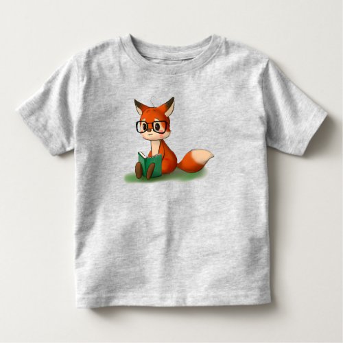 Cute Little Graphic Art Storybook Fox Animal Art Toddler T_shirt