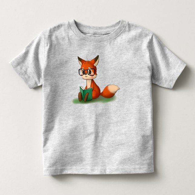 Cute Little Graphic Art Storybook Fox Animal Art Toddler T-shirt (Front)