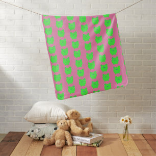 Cute Little Green Frog Baby Blanket