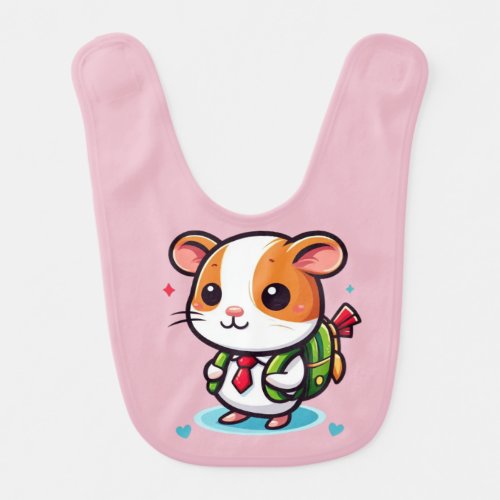 Cute Little Guinea Pig and Her Back to School Baby Bib