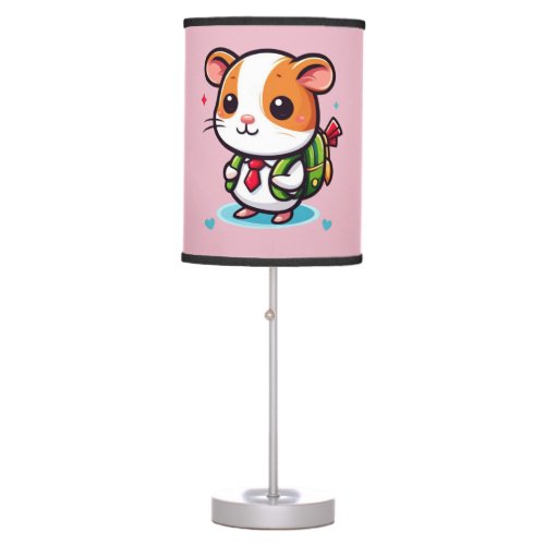 Cute Little Guinea Pig and Her Back to School Table Lamp