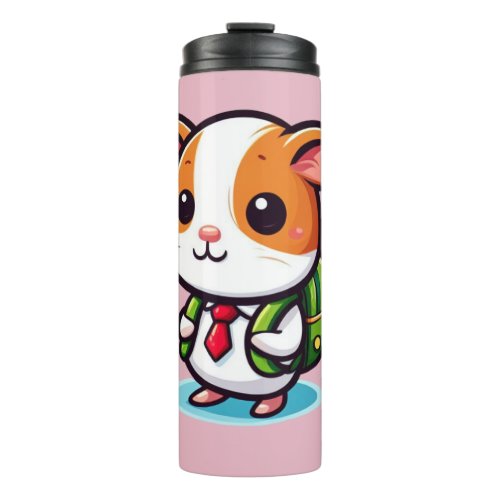 Cute Little Guinea Pig and Her Back to School Thermal Tumbler