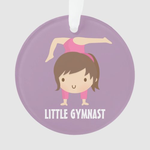 Cute Little Gymnast Girl Gymnastics Personalized Ornament
