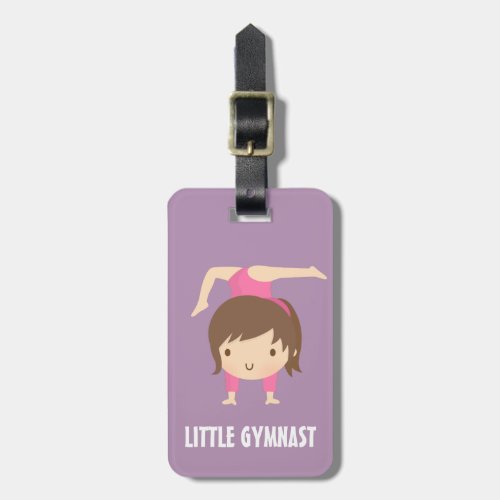 Cute Little Gymnast Girl Gymnastics Pose Luggage Tag