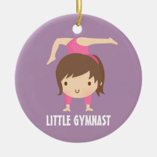 Cute Little Gymnast Girl Gymnastics Room Decor Ceramic Ornament