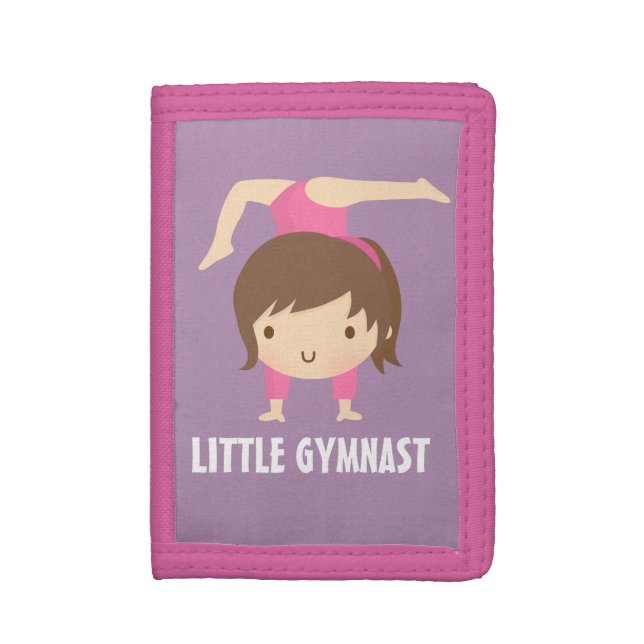 Cute Little Gymnast Gymnastics Pose Girl Wallet (Front Vertical)