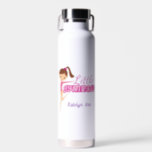 Cute Little Gymnast Pink Custom Gymnastics Kids Water Bottle<br><div class="desc">Pretty pink gymnastics girl gift with a cute brunette child in a leotard next to the words LITTLE GYMNAST in pink. A beautiful personalized present for a gymnastics coach to give to the kids she coaches. Customize with your name in purple script.</div>