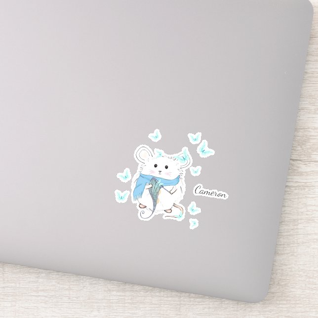 Cute Little Hamster Custom Name Sticker (Detail)