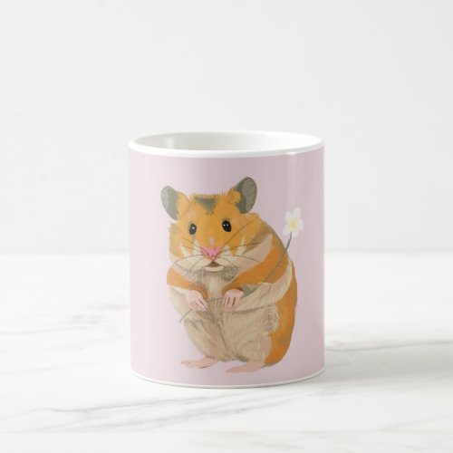 Cute little Hamster holding a flower Coffee Mug