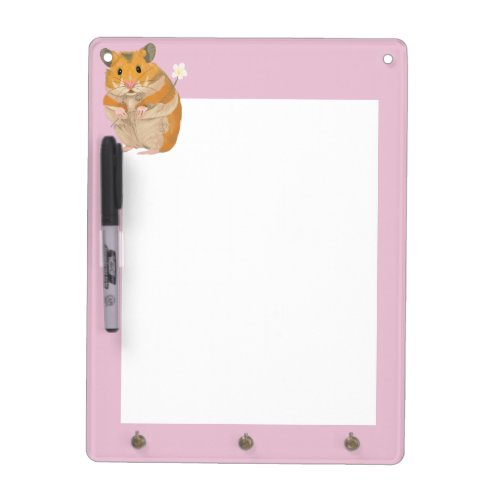 Cute little Hamster holding a flower Dry Erase Board