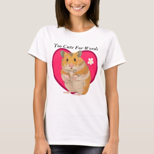 Cute little Hamster holding a flower T_Shirt