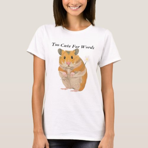 Cute little Hamster holding a flower T_Shirt