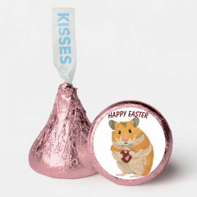 Cute little Hamster holding an Easter Egg  Hershey Hershey®'s Kisses® (Front)