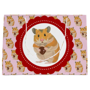 Cute little Hamster holding an Easter Egg Large Gi Large Gift Bag