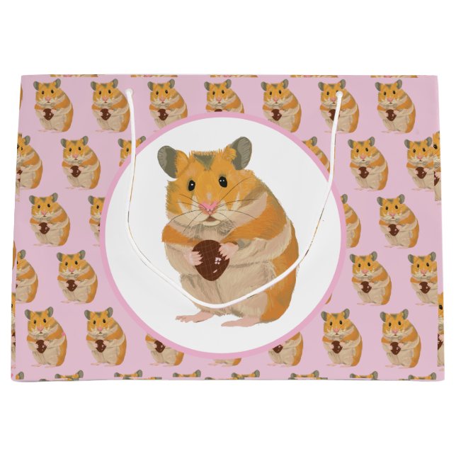 Cute little Hamster holding an Easter Egg Large Gi Large Gift Bag (Front)
