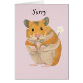 Cute little Hamster holding flower editable Sorry (Front)