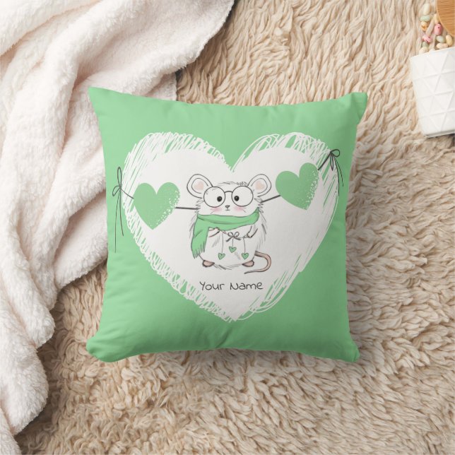 Cute Little Hamster Name Heart Throw Pillow (Blanket)