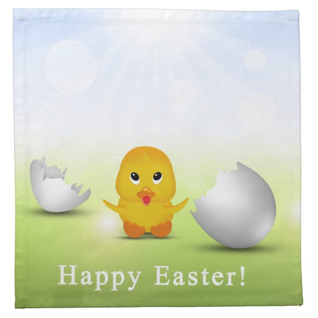 Cute Little Happy Easter Baby Chick Cloth Napkin (Front)