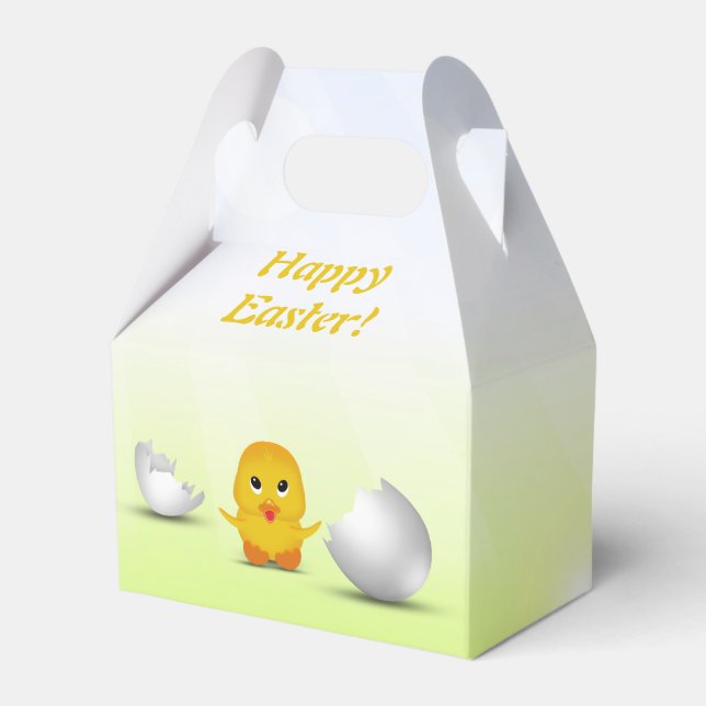 Cute Little Happy Easter Baby Chick Favor Boxes (Front Side)