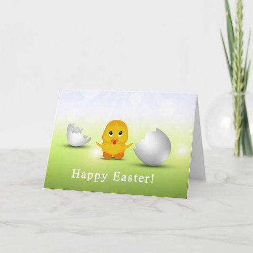 Cute Little Happy Easter Baby Chick Holiday Card