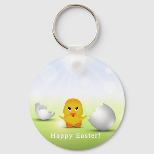 Cute Little Happy Easter Baby Chick Keychain