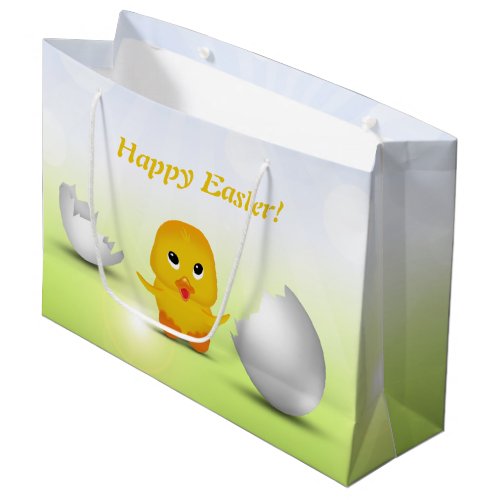 Cute Little Happy Easter Baby Chick Large Gift Bag