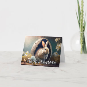 Cute Little Happy Easter Bunny Holiday Card