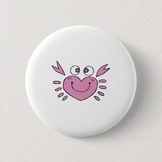 cute little heart crab pinback button