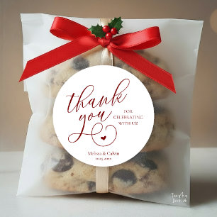 Cute Little Heart Wedding Gifts Thank You Classic Round Sticker