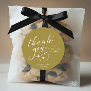 Cute Little Heart Wedding Gifts Thank You Classic Round Sticker