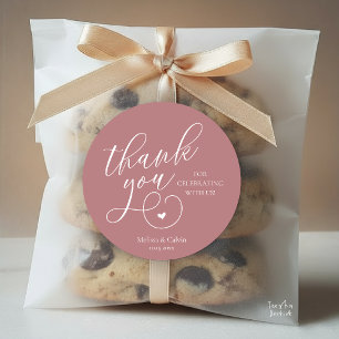 Cute Little Heart Wedding Gifts Thank You Classic Round Sticker