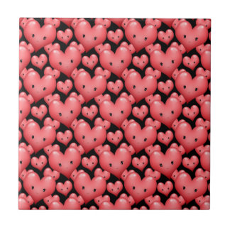 Cute Little Hearts Ceramic Tile
