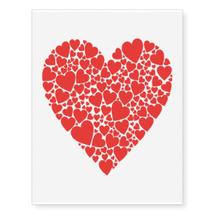 Cute Little Hearts Form Heart Valentine's Day Temporary Tattoos