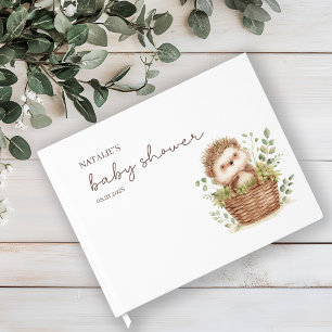 Cute Little Hedgehog Baby Shower Foil Guest Book