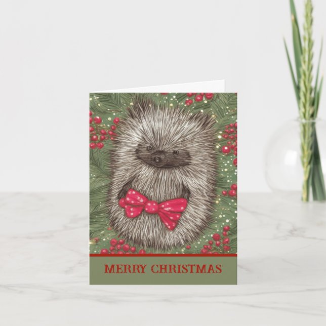 Cute little Hedgehog   Holiday Card (Front)