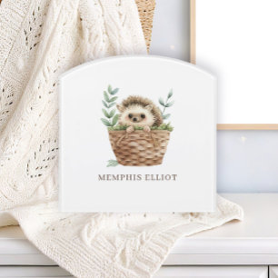 Cute Little Hedgehog New Baby Shower Nursery Door Sign