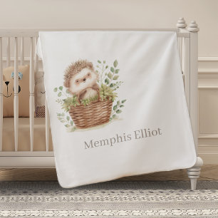 Cute Little Hedgehog New Baby Shower Nursery Gift Blanket