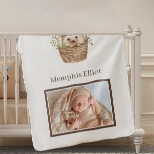 Cute Little Hedgehog New Baby Shower Nursery Gift Blanket