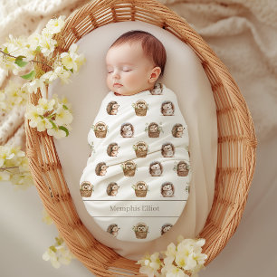 Cute Little Hedgehog New Baby Shower Nursery Gift Fleece Blanket
