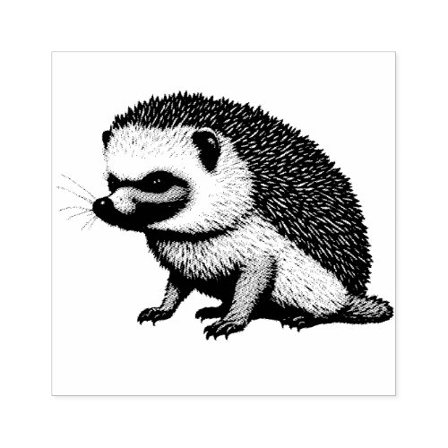 Cute Little Hedgehog Portrait  Rubber Stamp