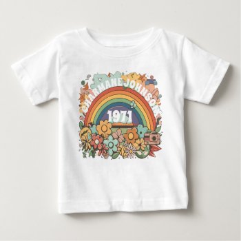 Cute Little Hippie Baby Shower Custom Baby T-shirt by MiniBrothers at Zazzle